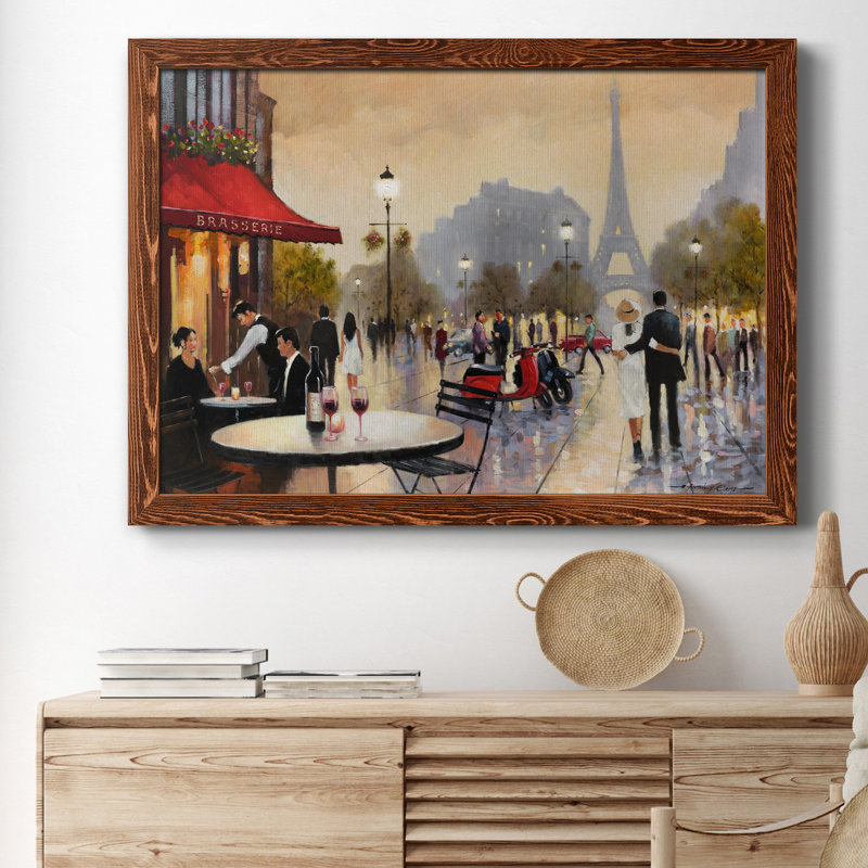 Paris Stroll - Cadre photo, reproduction d'art sur toile, H 37,5 po x l 27,5 po x P 1,5 po, Érable