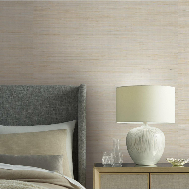 Rouleau de papier peint L 36 pi x l 24 po Jute, Argent / beige