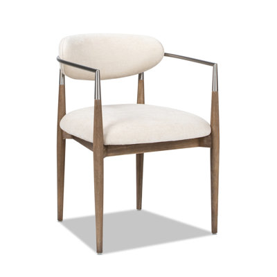 Jimmie Mixed Material Upholstered Dining Arm Chair