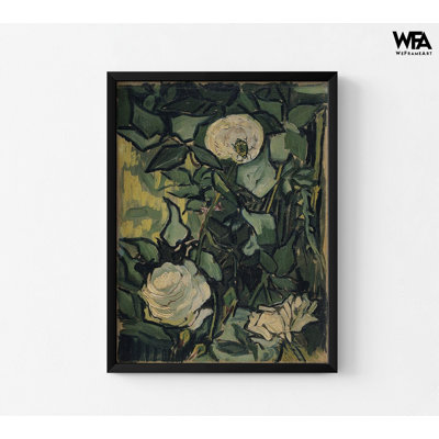 Roses By Vincent Van Gogh, White Flower Decor, Soft Rose Print, Floral Wall Art, Van Gogh Famous Prints,Green Nature Art Print,Rose Wall Art 18X24"