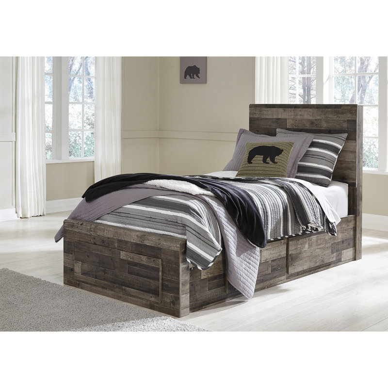 Lit simple à panneau avec 2 tiroirs de rangement Karmann