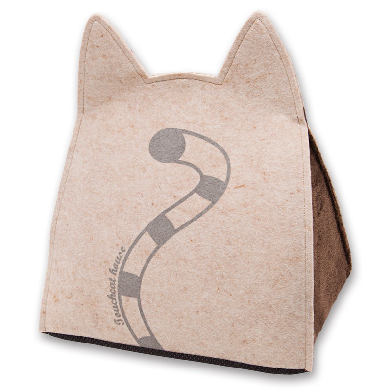 Maison pour chat pliable avec chat Touch Kitty Ears, Brun