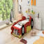 Lit plateforme simple en forme de voiture de course avec roues, rouge-1809989957