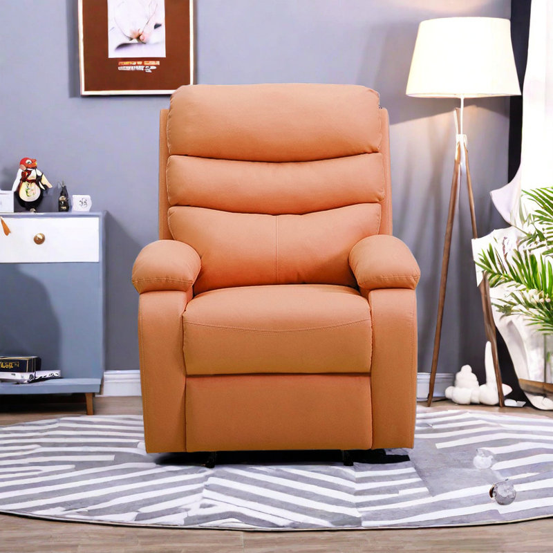 Fauteuil inclinable et pivotant en similicuir Sylvian, Orange
