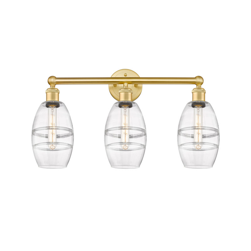 Kusham 3 - Light Dimmable Vanity Light, Clear, Satin Gold