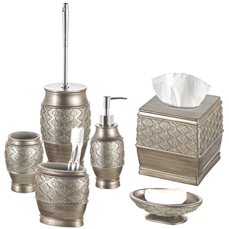Brushed Silver Square Tissue Box Cover with Diamond Pattern