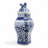 Blue and White Hexagonal Jar with Lid