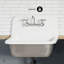 Lavabo mural rectangulaire en fonte de loire 22 "en taupe brillant-116786466