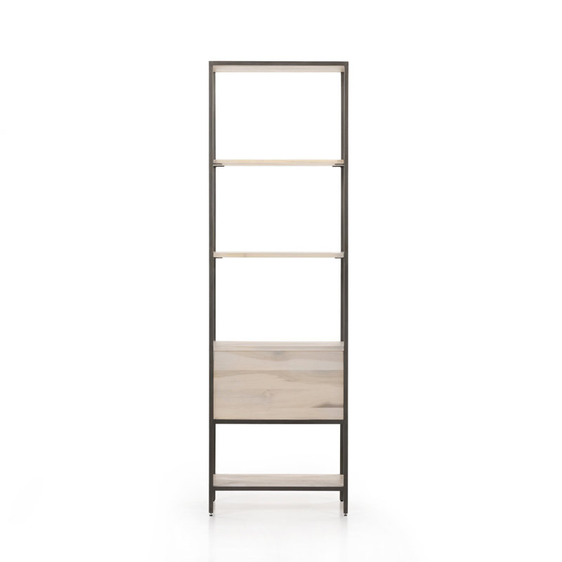 Trey Aasmin Bookshelf - Black Wash Poplar, Dove Poplar