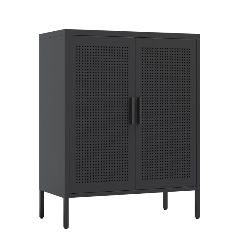 Setara 31.5'' Wide 2 - Shelf Storage Cabinet, Black