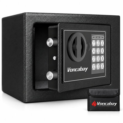 Coffre-fort de sécurité compact avec clavier électronique, clés de secours et éclairage intérieur