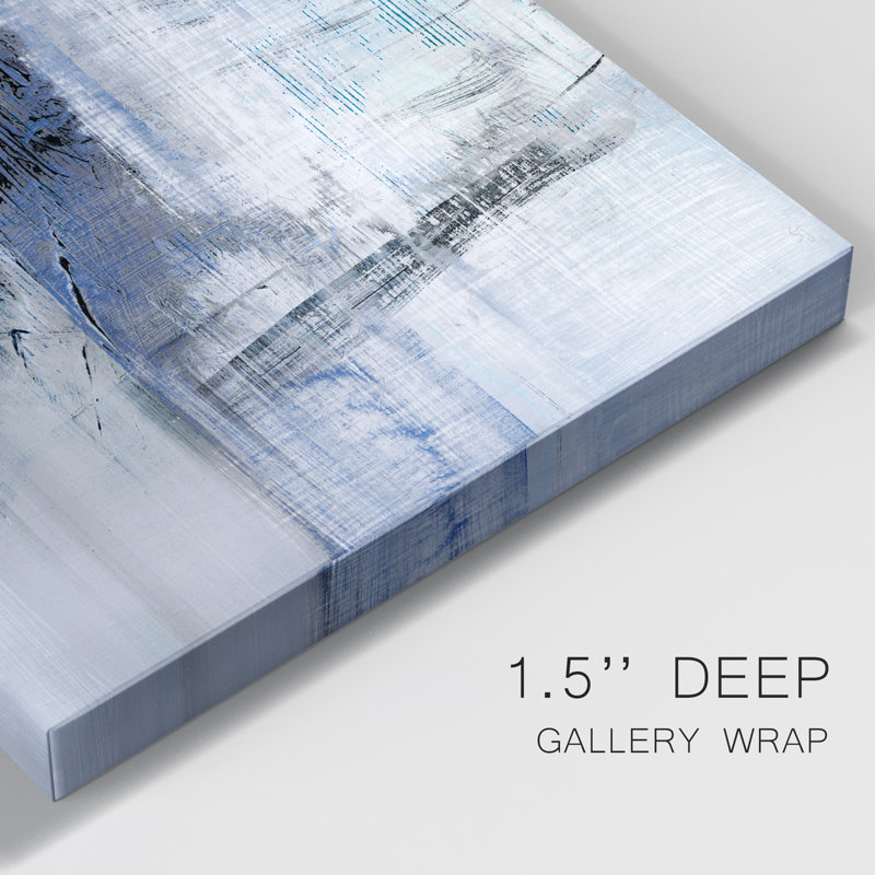 Reflections in Indigo - peinture sur toile tendue, H 36 po x l 24 po x P 1 po
