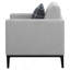 Chaise à dossier coussiné gris clair