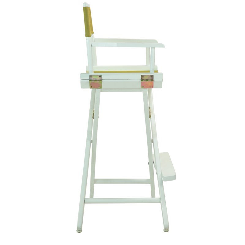 30" Folding Director Chair with Canvas, White, Sage