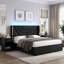 Ensemble de chambre à coucher 3 pièces, lit tapissier à lumière ambiante avec 2 tiroirs et 2 tables de chevet classiques-1389610249-1389610359