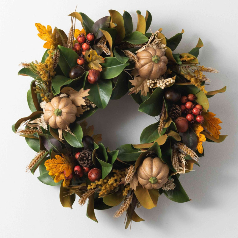 Couronne de soie, H 24 po x l 24 po x P 6 po