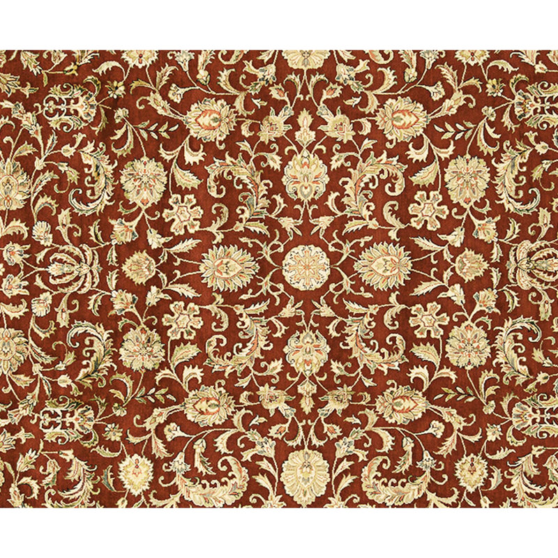 Tapis rouge et or noué à la main de haute qualité