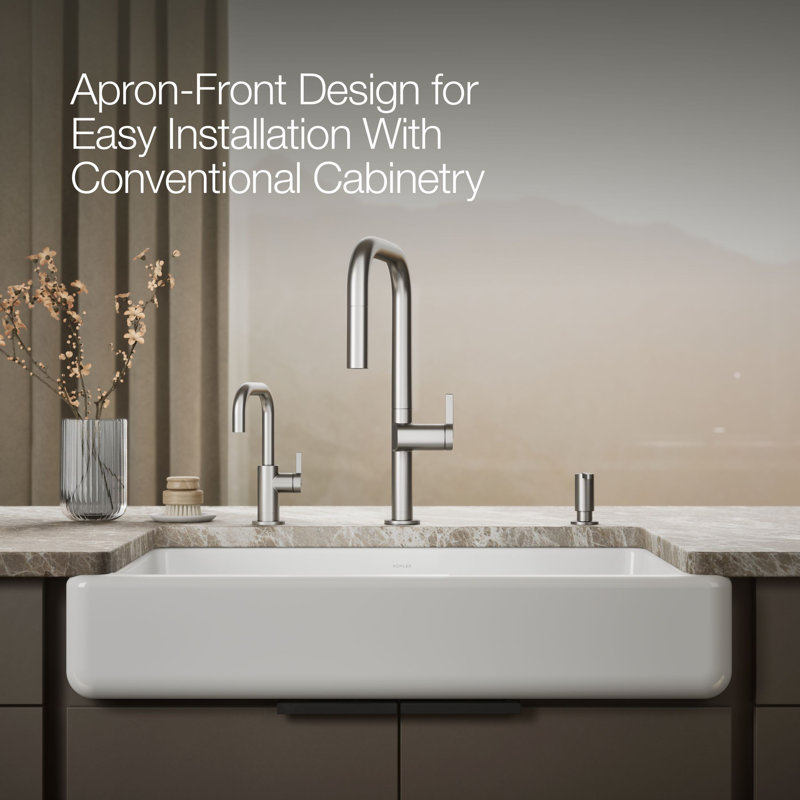Whitehaven® 36" L x 22" W Double Basin Farmhouse/Apron Kitchen Sink, White