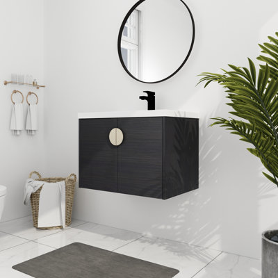 Keedra 27.8'' Single Bathroom Vanity with Ceramic Top