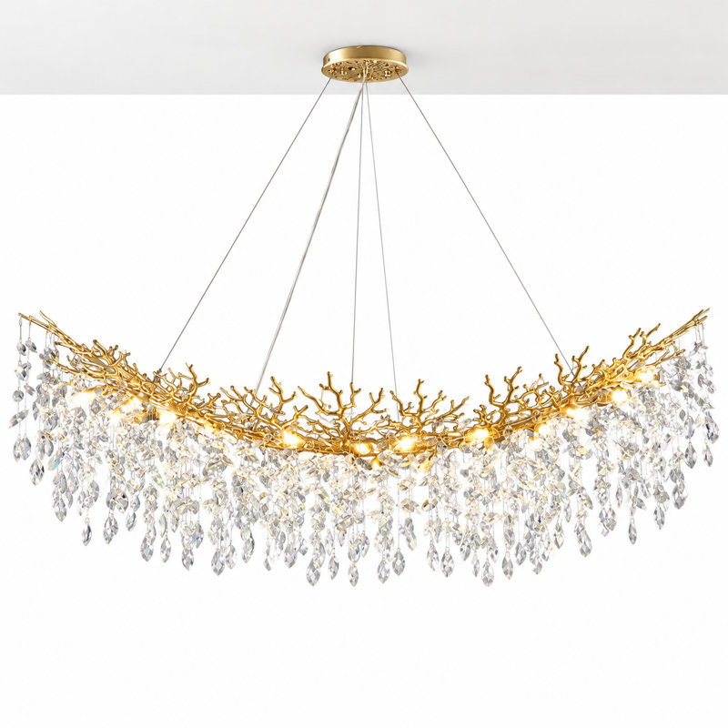 72" Dimmable Tree Branches Crystal Linear Chandelier