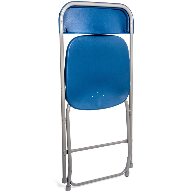 Chaise pliante en plastique Rhino, H 31,5 po x l 17,75 po x P 19,5 po, Bleu