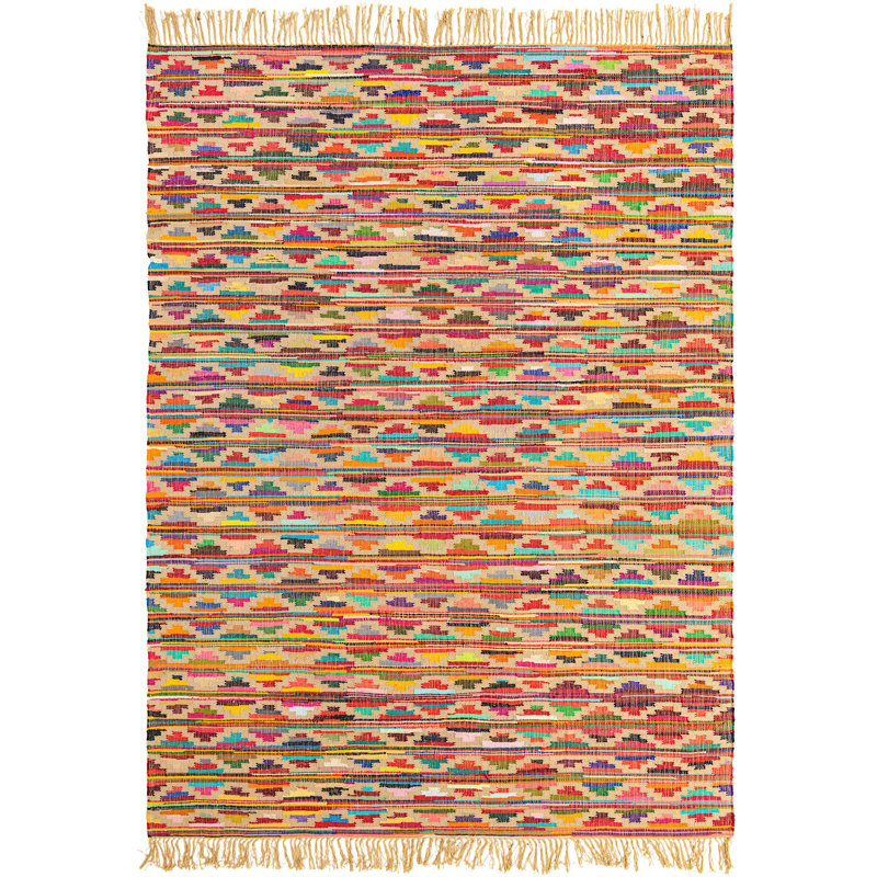 Cotton Geometric Indoor Rug, Rectangle 9' x 12'