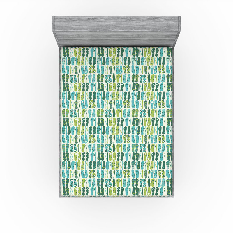 Ensemble de 2 draps-housse Ambesonne Flip Flop, Drap-housse grand