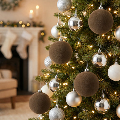 120Mm Shatterproof Flocked Ball Ornament