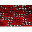 Tapis marocain rouge All-Over carré noué à la main 6 x 6