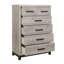 Commode de chambre à coucher bicolore 1Pc avec tiroirs de rangement, mobilier contemporain moderne