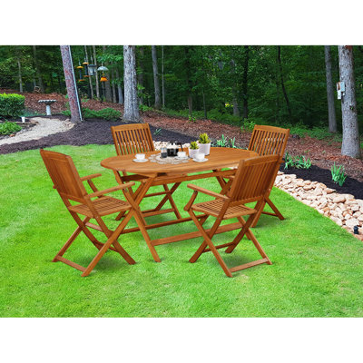 Mikel 4 - Person 59.1" Long Patio Dining Set by Longshore Tides