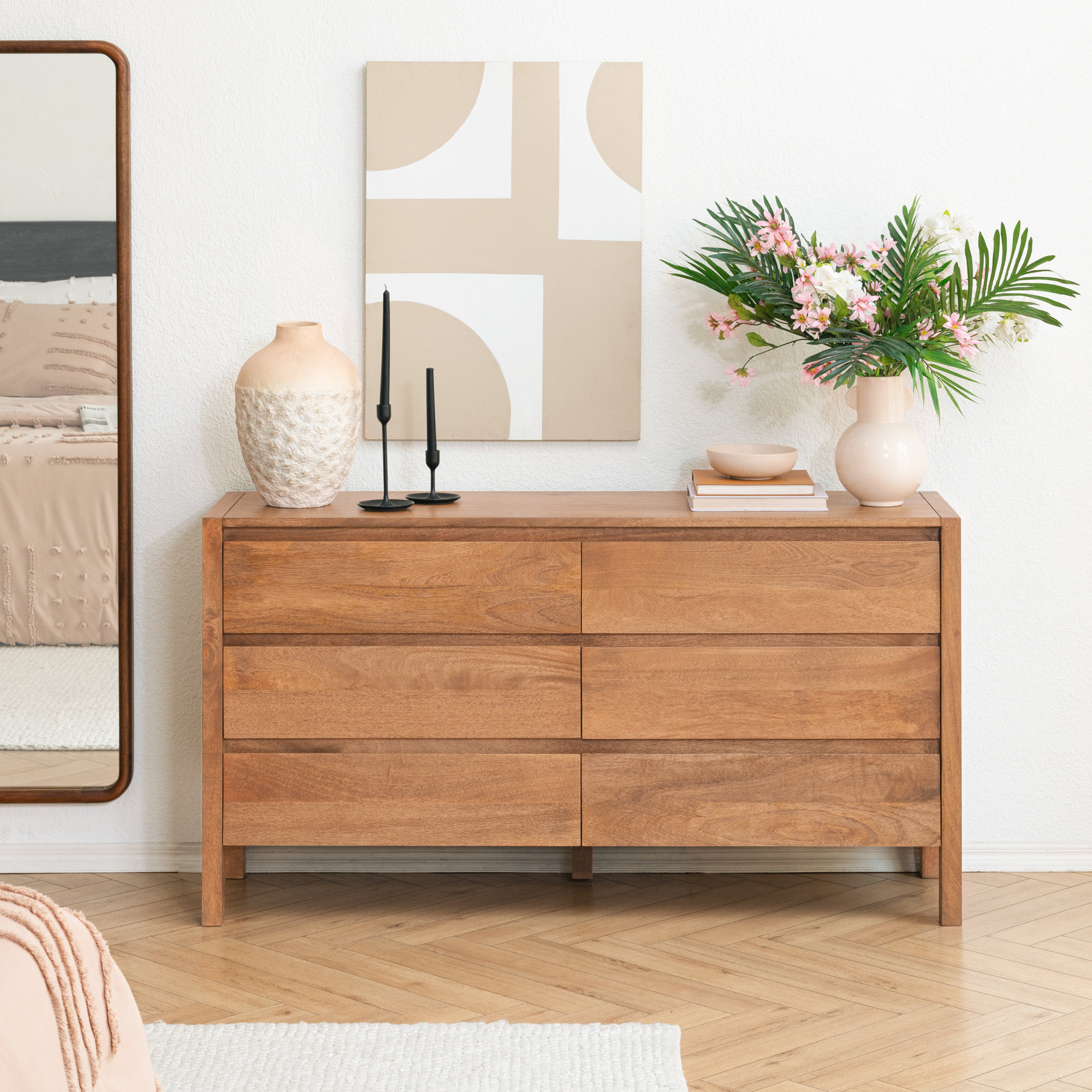 Stills 6 - Drawer Double Dresser, Mid Tone Honey