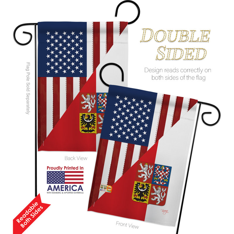 Friendship US Czech 2 faces polyester 19 x 13 po Ensemble de drapeaux
