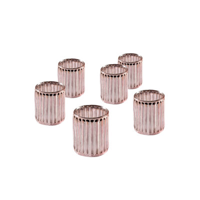 Ensemble de 6 porte-votives vintage roses, porte-bougies, porte-bougie Stainglass Bungalow Rose Bungalow, idéal pour les mariages, les fêtes, les événements intérieurs et extérieurs, la décoration intérieure, mesure 2,5 po de hauteur et 3 po de di
