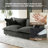 2 - Piece Upholstered Modular Plush Dark Gray Chenille Cloud Sofa – Oversized Cushion Lounge Sofa-116826372