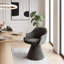 Chaise de salle à manger pivotante à 360 degrés avec pied conique, fauteuil d'appoint rembourré de forme cylindrique avec dossier en S-702862154