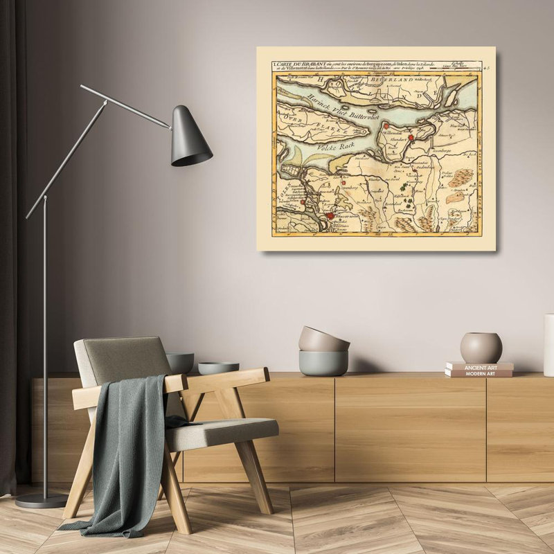 «Longshore Tides», art sur toile tendue par Robert: Environs Bergen op Zoom, Pays-Bas, 1748 ITNE0040, H 20 po x l 23 po