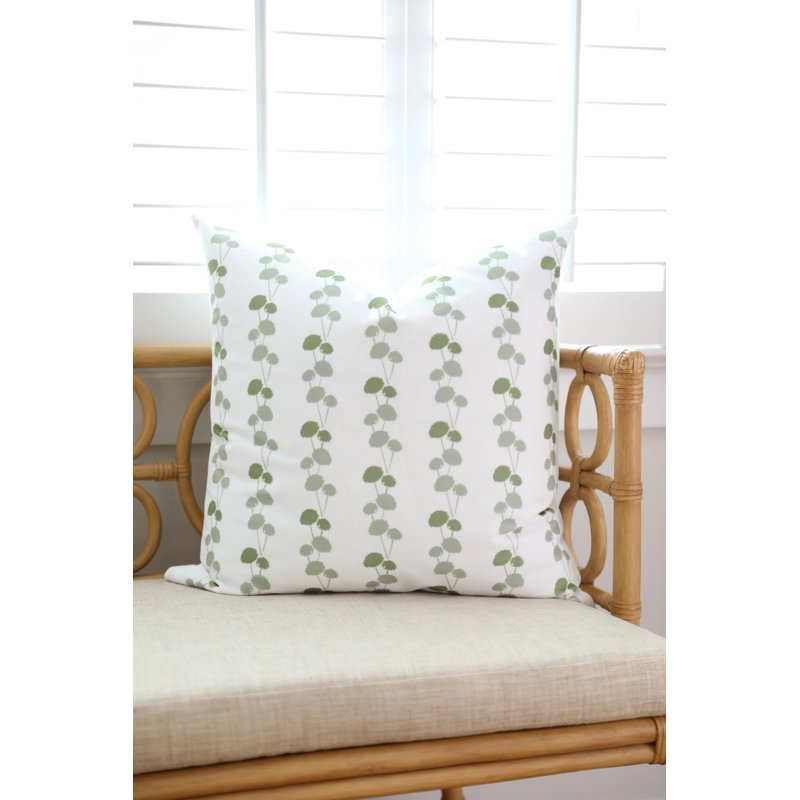 Dahlia Vine Luxury Throw Pillow, Olive, Square 24"