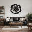 Grande horloge murale en métal Rose Blossom Sculpture murale Suspensions silencieuses Home Decor Living-98916963-98916967