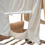 Lit voiture en bois naturel avec coussin doux, flanelle et laine confortable