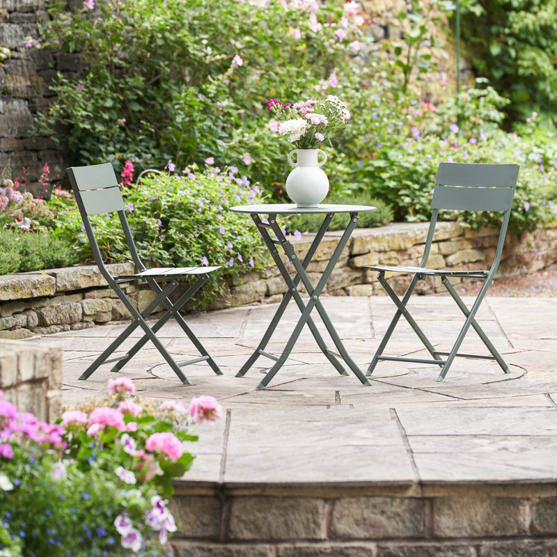 2 - Person Patio Dining Set Round Table, Moss Green