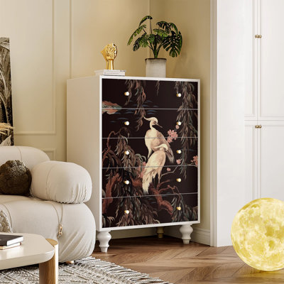 Armoire de rangement multi-tiroirs en pin avec plateau large