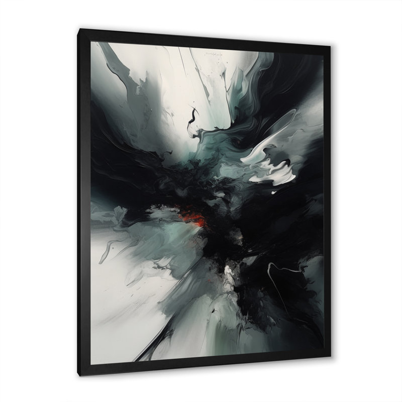 Boaz abstrait mouvements liquides II, Cadre photo noir, H 20 po x l 12 po x P 1 po