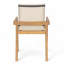Chaise de salle à manger, ensemble de 2, structure en teck et textile beige