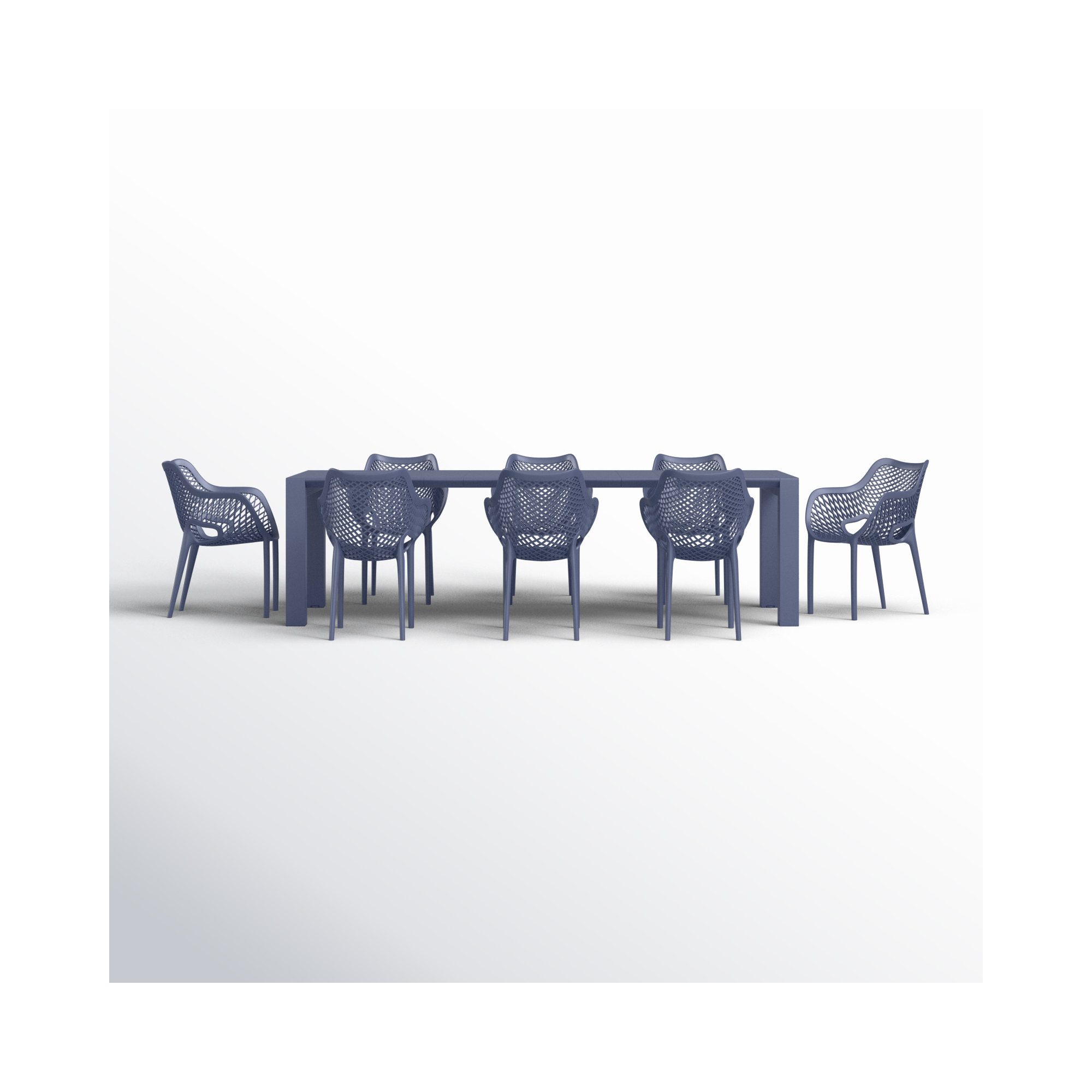 Farrah 102" Rectangular 8 - Person Dining Set, Dark Gray