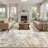 Washable Area Rugs Modern Abstract Rugs for Lining Room Bedroom with Non Slip Backing-Gold/Beige-599590226-592765063