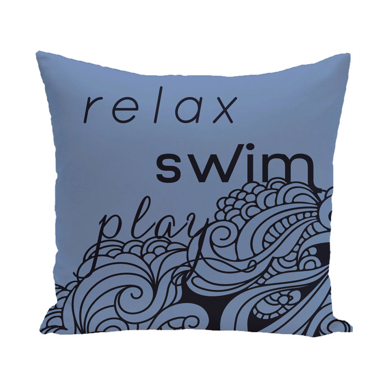 Housse de coussin carrée/insert, H 16 po x l 16 po, Bleu