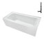 Baignoire en alcôve en acrylique blanc brillant avec drain extérieur 66 po x 32 po Streamline-101700448