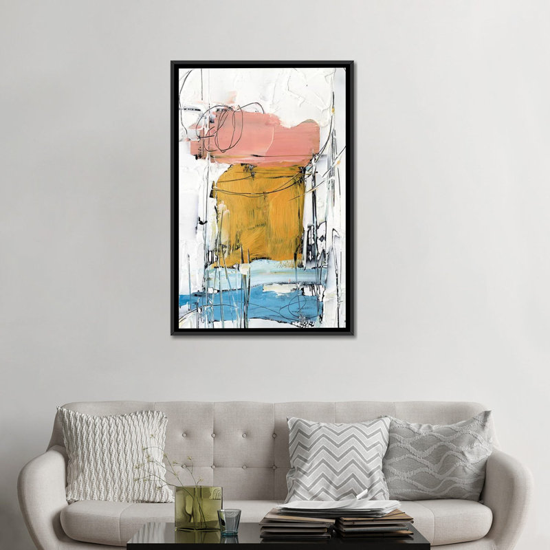 «Stacked Together II» par Ethan Harper - reproduction d'art, H 48 po x l 32 po x P 1,5 po, Toile avec cadre noir