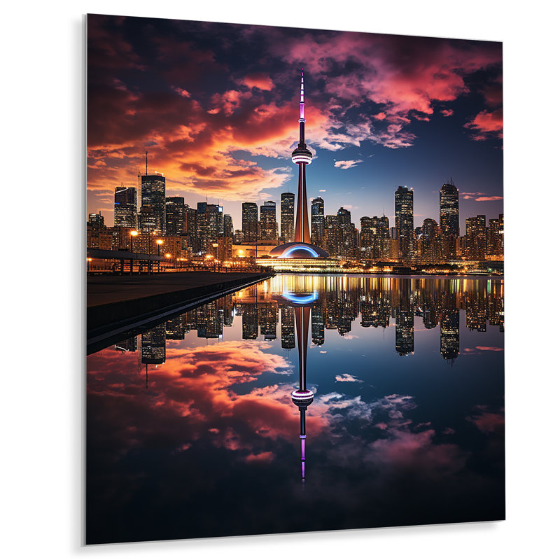 Canada Canada Toronto I Reflections - Canada décoration murale en métal, H 20 po x l 12 po x P 1 po